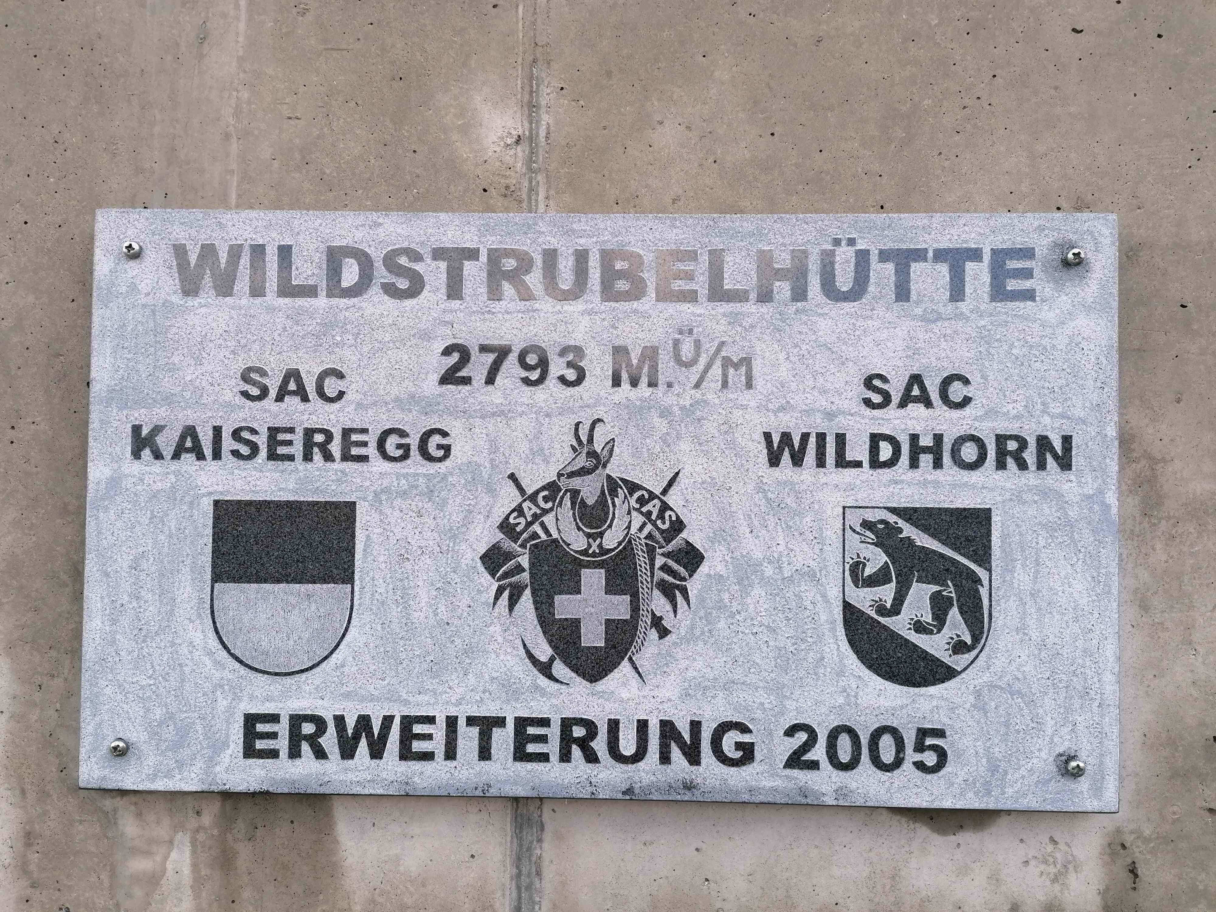 Schild der Wildstubelhuette